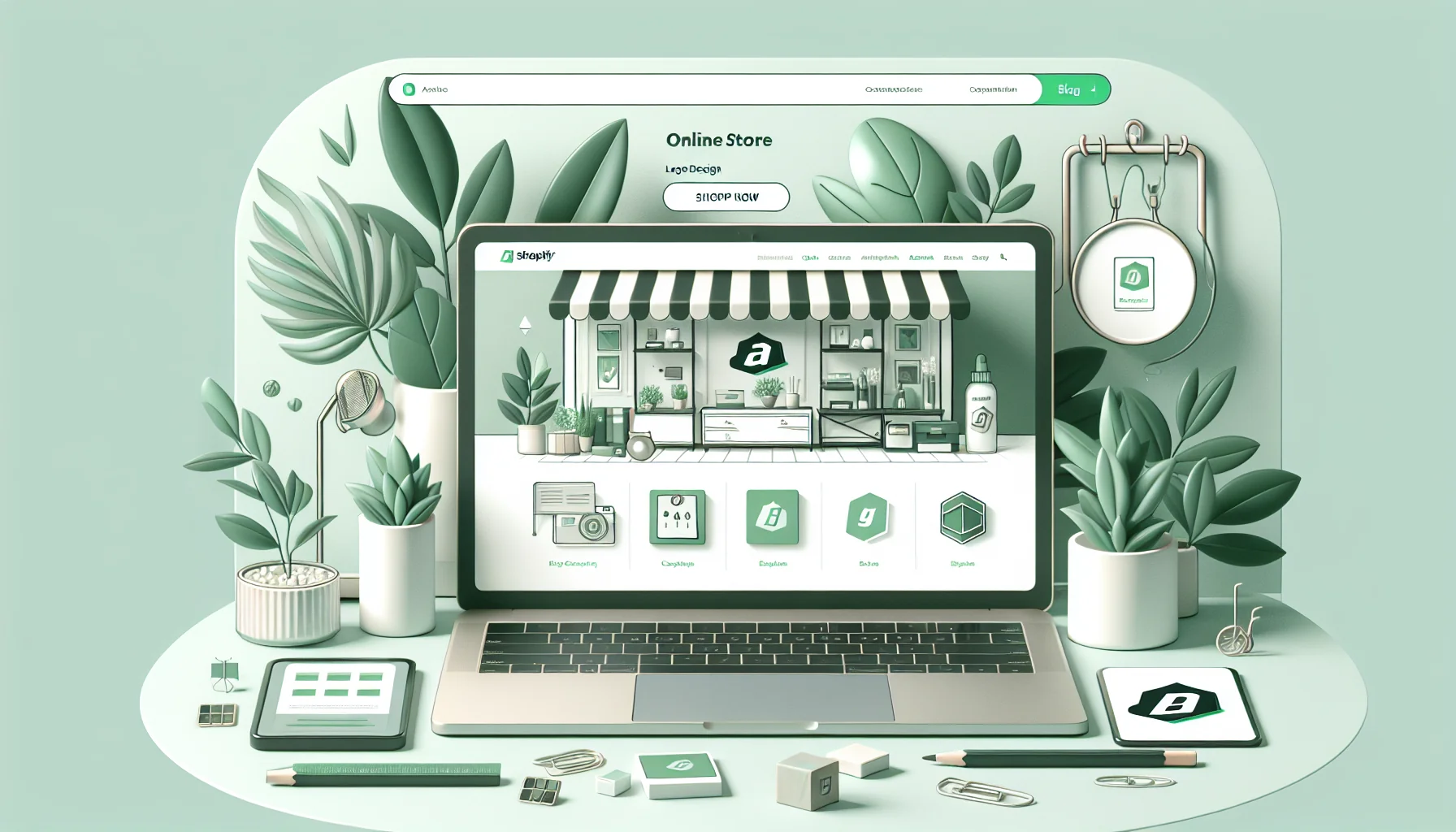 Cómo Crear Logo Tu Tienda Shopify en 5 Minutos (2026) — ilustración