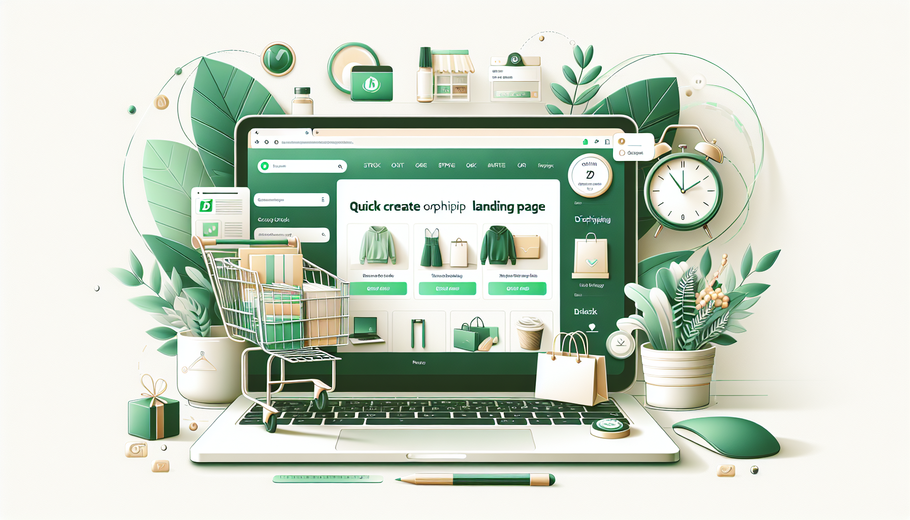 Puedes Crear Landing Page Dropshipping en Shopify en 2 Minutos: Guía Real 2026 — ilustración