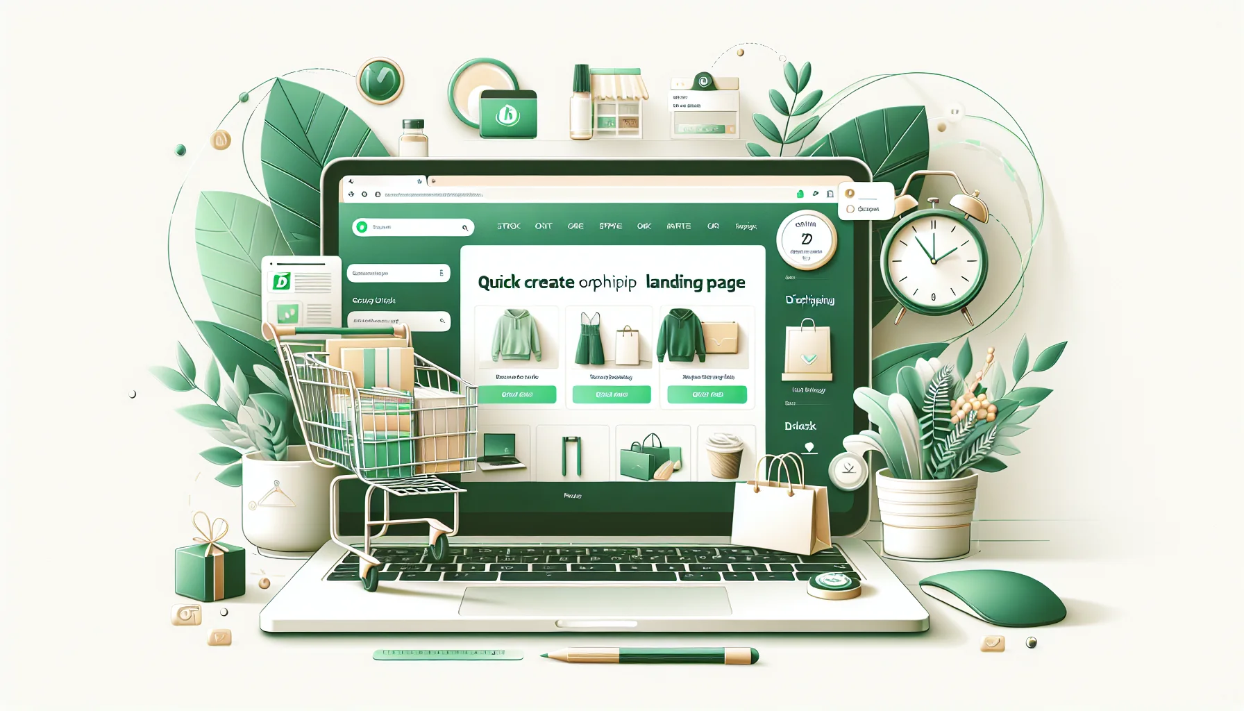 Puedes Crear Landing Page Dropshipping en Shopify en 2 Minutos: Guía Real 2026 — ilustración